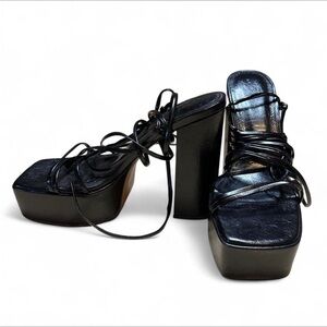 Black Strappy Platform Sandals